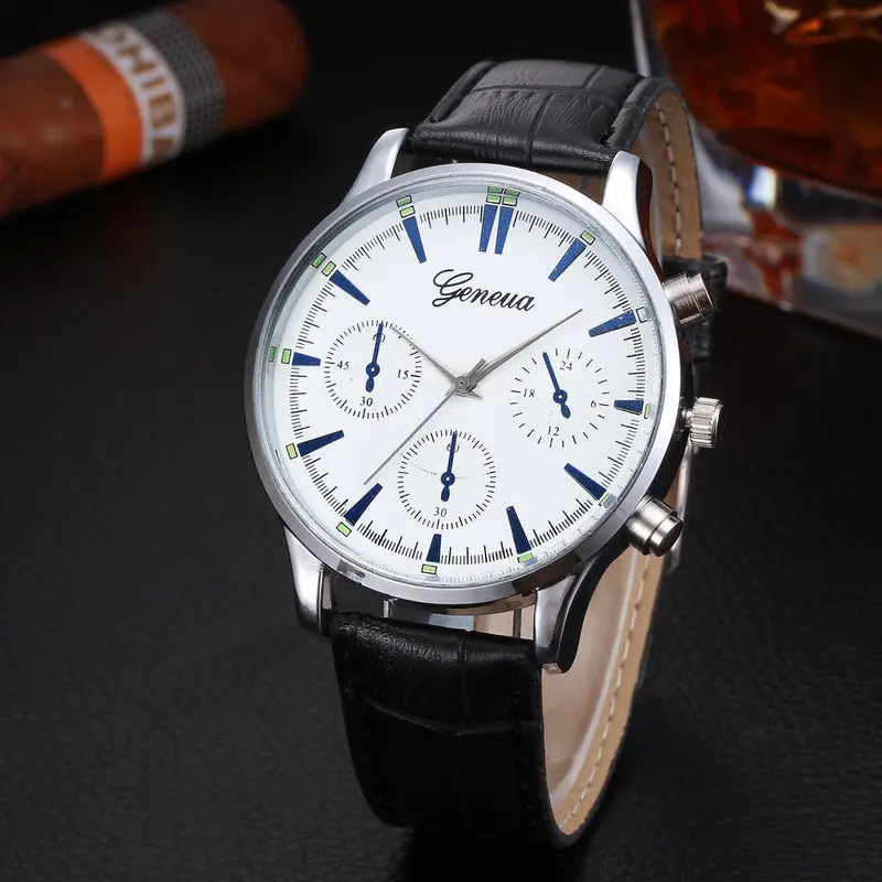 Men Sports Watches Retro Design Leather Band Analog Alloy Quartz Watch Watches Luxury Relogio Masculino Feida 2