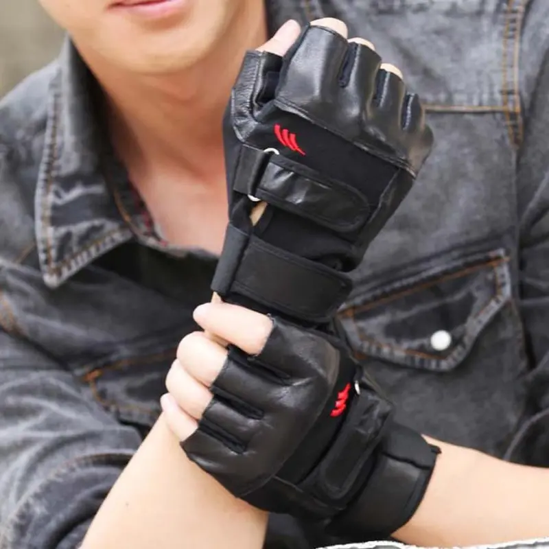 Men Tactical Gloves Men's Outdoor Sport Bicycle Fitness Gloves Mittshalf Finger Leather Gloves Mittens 1