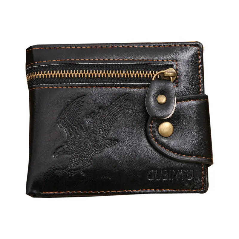 Men Wallet Mini Zipper Pu Leather Credit Card Id Purse Famous Holder 2