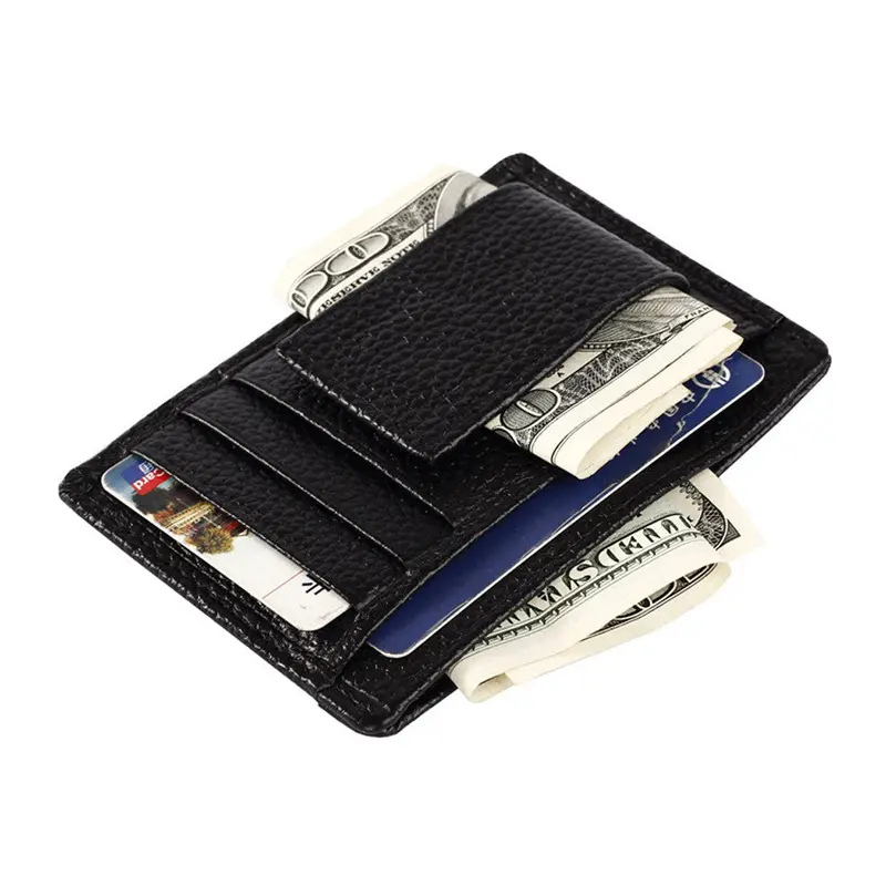 Men Wallet Short Skin Wallets Purses Leather Money Clips Sollid Thin Wallet For Men Bolsa 1