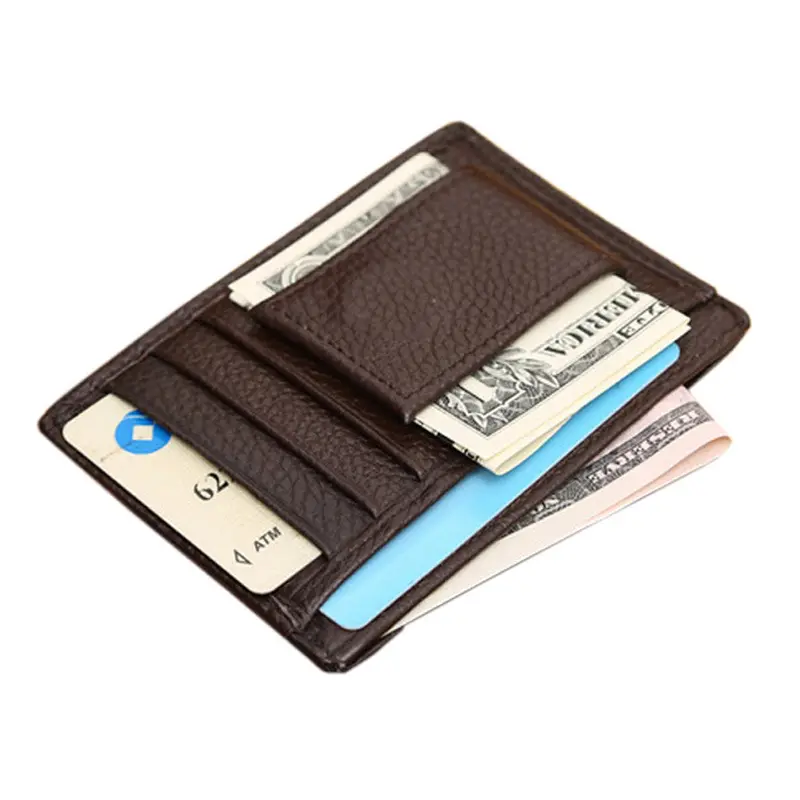 Men Wallet Short Skin Wallets Purses Leather Money Clips Sollid Thin Wallet For Men Bolsa 2