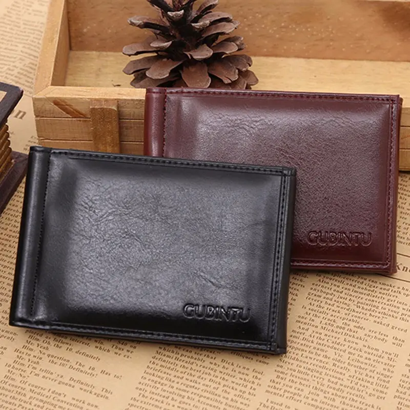 Men Wallets Leather Purse With Coin Pocket Black Brwon Wallet Zipper Bag Multifunction 1