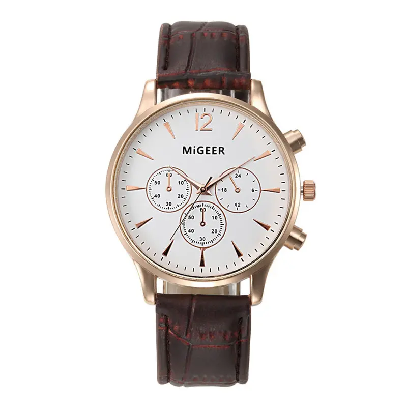 Men Watcehs Top Luxury Military Army Business Clock Faux Leather Analog Watch Relogio Masculino 2