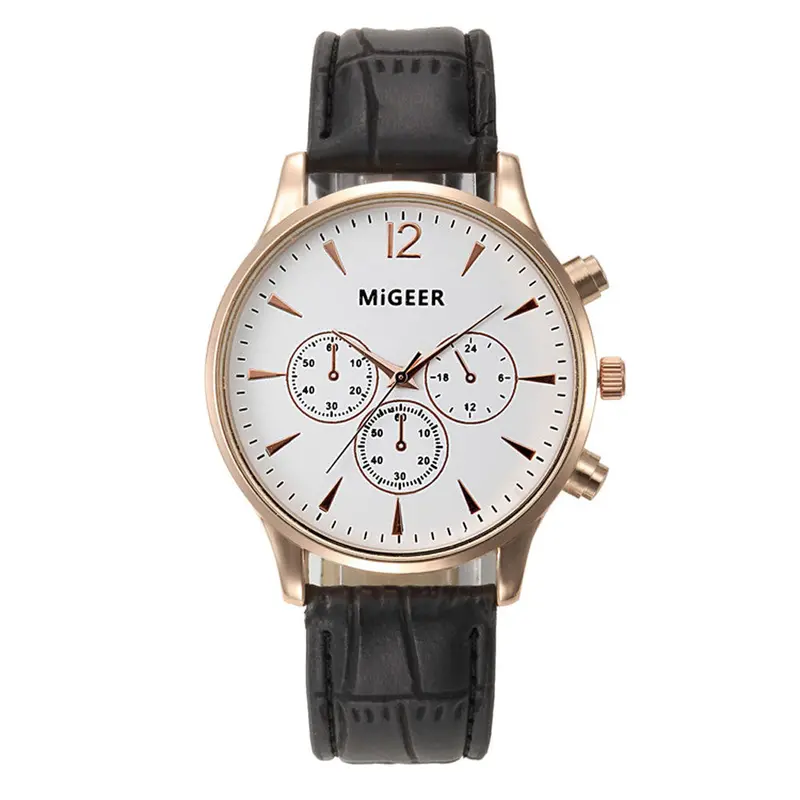 Men Watcehs Top Luxury Military Army Business Clock Faux Leather Analog Watch Relogio Masculino 3