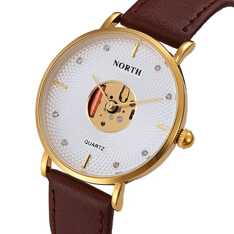 Men Watch Clock Leather Waterproof Hollow Analog Quartz Watch Famous Watches Relogio Masculino Gift Feida 1
