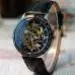 Men Watch Hollow Out Mechanical Skeleton Automatic Top Luxury Pu Leather Military Watches Relogio Masculino 1