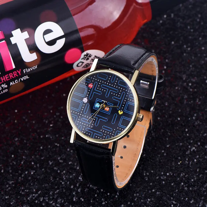 Men Watch Relogio Masculino Leather Band Analog Game Pattern Quartz Wrist Watch Relojes Hombre Feida 1