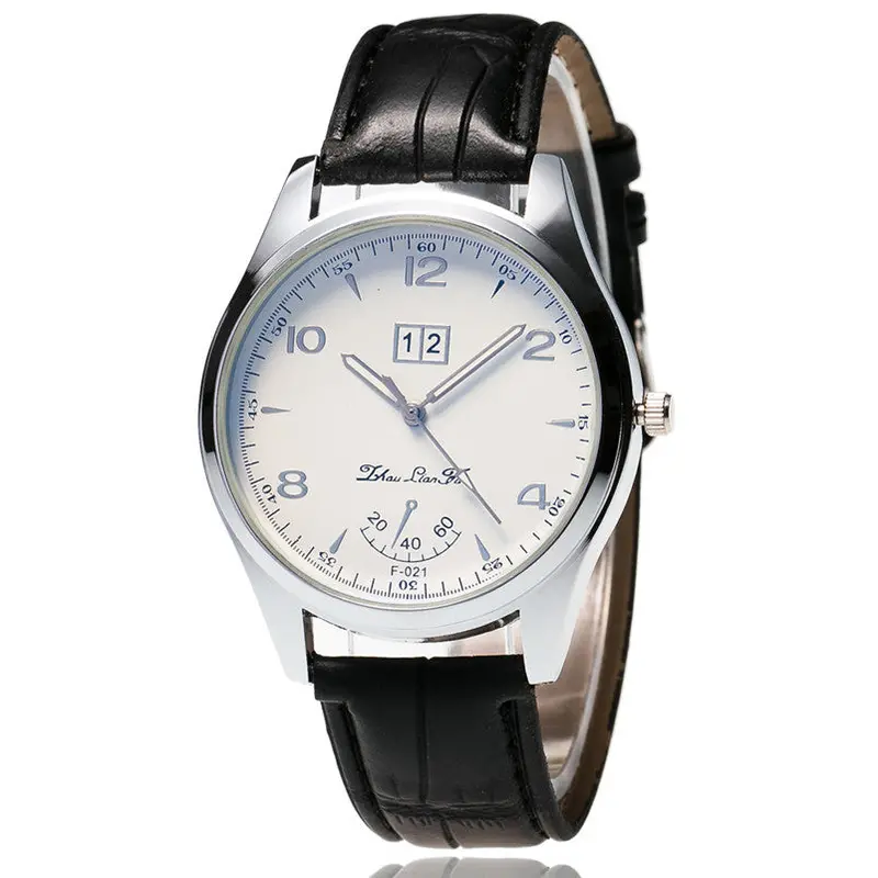 Men Watch Sport Leather Band Analog Quartz Date Wrist Watch Luxury Reloj Hombre Business Orologio Uomo Fast Shipping Feida 1