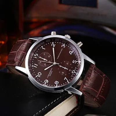 Men Watches Pu Leather Band Top Luxury Military Army Clock Dial Quartz Watch Relogio Masculino 2