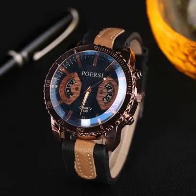 Men Watches Top Luxury Military Army Business Clock Pu Leather Band Analog Watch Relogio Masculino 1