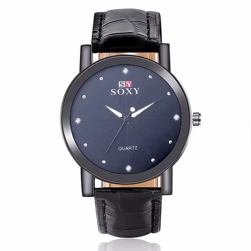 Men Watches Top Luxury Military Army Relogio Masculino Dial Pu Leather Band Business Wrist Watch 2