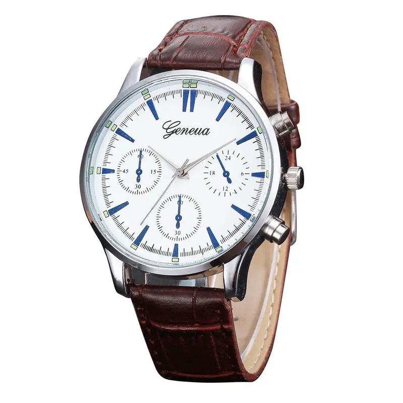 Men Watches Top Luxury Military Army Retro Design Pu Leather Band Analog Alloy Watch Relogio Masculino 2