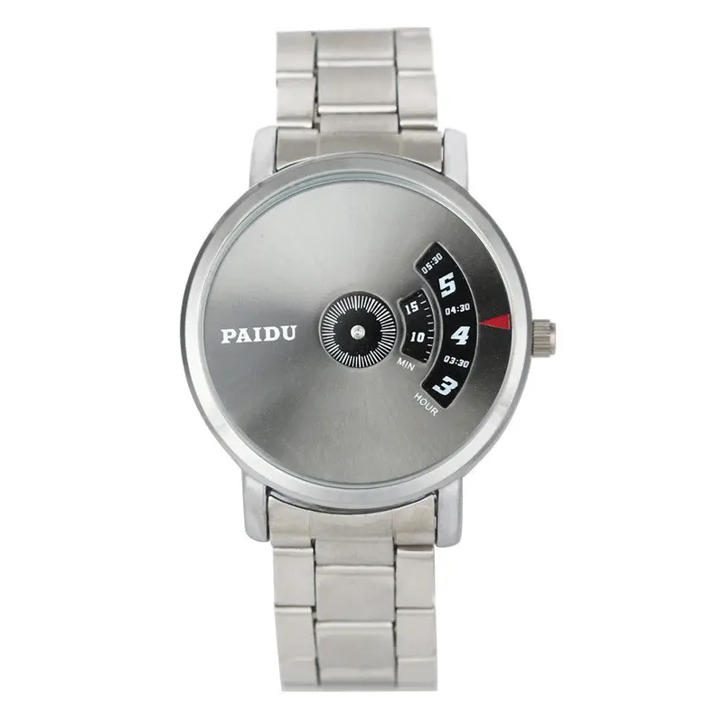 Men Watches Top Luxury Military Army Silver Stainless Steel Band Black Turntable Dial Relogio Masculino 1