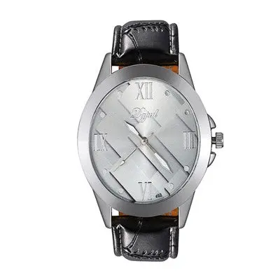 Men Watches Top Luxury Relogio Masculino Gold Silver Clock Military Army Business Pu Leather Strap 2