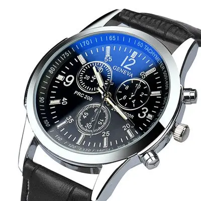 Men Watches Top Luxury Wristwatches Men's Military Sport Clock Relogio Masculino Faux Leather Quartzwatch 1