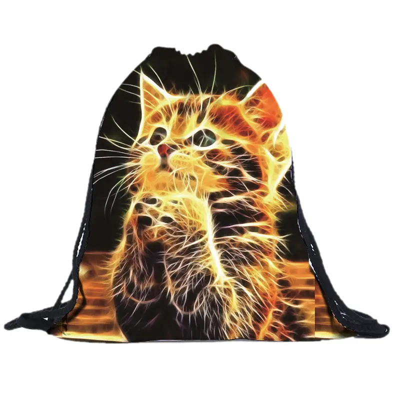 Men Women Backpack 3D Printing Backpack For Girls Boys Drawstring Cat Backpacks Travel Bags School Bag Mochila 1