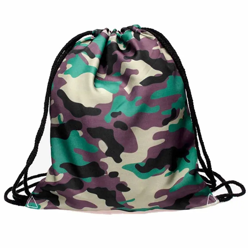 Men Women Backpack Camouflage 3D Printing Backpack For Girls Drawstring Backpacks Mochila 1