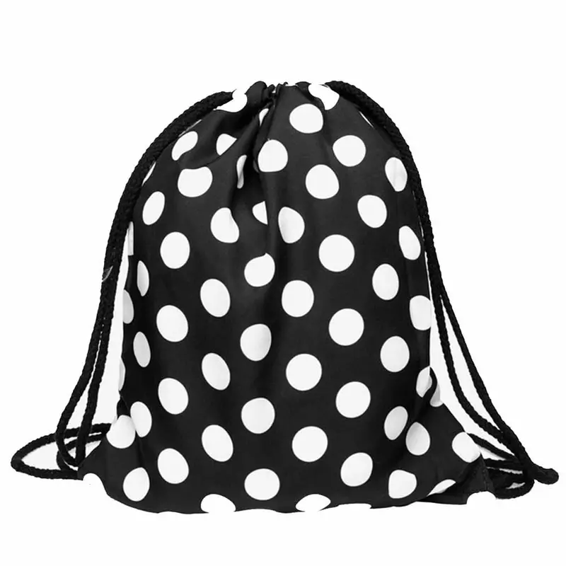 Men Women Backpack Dot 3D Printing Backpack For Girls Drawstring Backpacks School Bag Travel Bags Mochila Mujeres 2