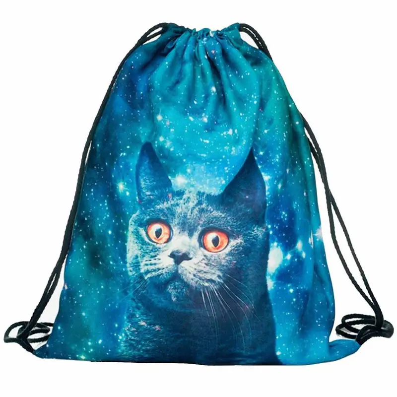 Men Women Backpack Emoji 3D Printing Cat Backpack For Girls Drawstring Backpacks School Bag Travel Bags Mochila 1