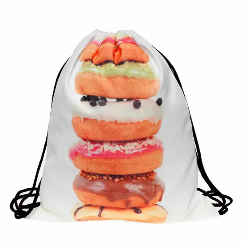 Men Women Backpack Food 3D Printing Backpack For Girls Boys Drawstring Backpacks Travel Bags School Bag Mochila 1