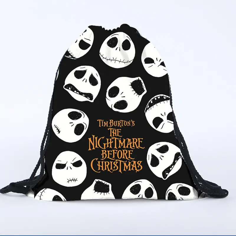 Men Women Backpack Halloween Supplies 3D Skull Printing Backpack For Girls Drawstring Bag School Backpacks Travel Bag 1