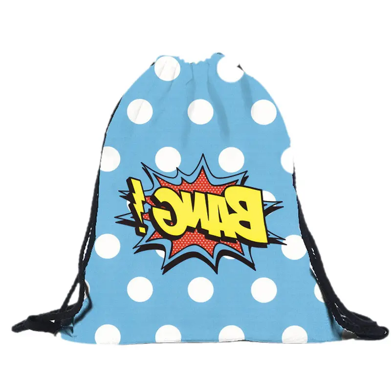 Men Women Backpack Letter 3D Printing Backpack For Girls Boys Drawstring Cat Backpacks Travel Bags School Bag 1
