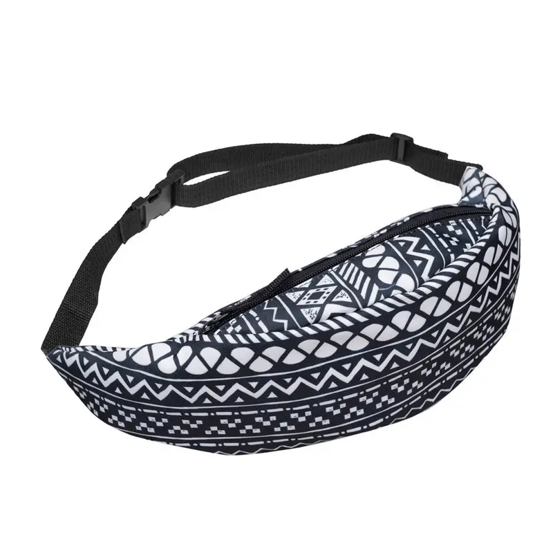 Men Women Bag Waist Pack Blue Printing Pouch Belt Waist Bags 1