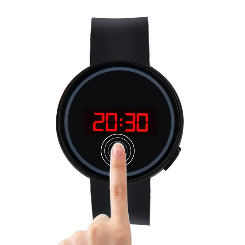 Men Women Sport Watch Led Touch Screen Date Silicone Wrist Black Watch Watch Sports Feida 1