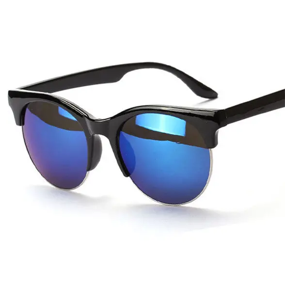 Men Women Unisex Round Sunglasses Plastic Frame Eyeglasses Half Rim Punk Brand Designer Eyewear 3