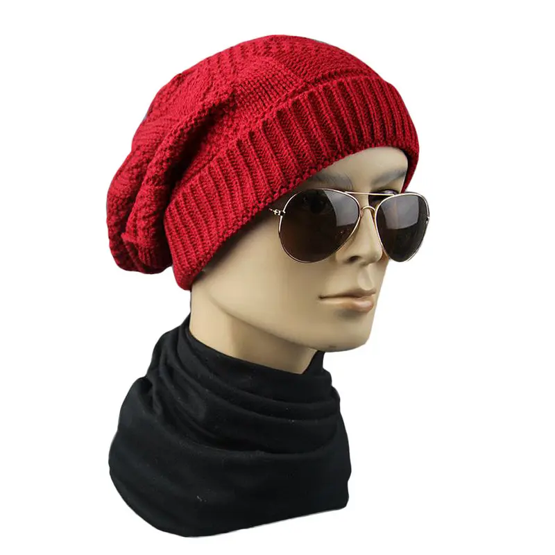 Men Women Warm Knitted Wool Hats Cap 5