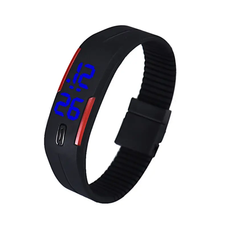 Men Women Watch Rubber Blue Led Watch Date Sports Bracelet Digital Wrist Watch Casual Dress Men Watch Relogio Reloj 1
