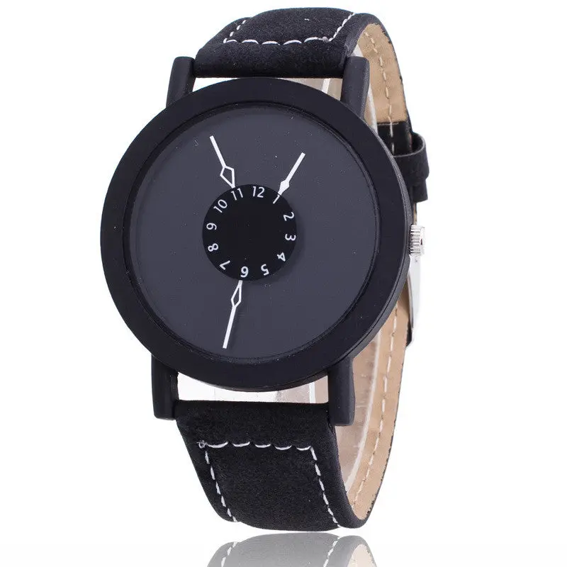 Men Women Watches Lovers Clock Top Luxury Simple Date Pu Leather Band Quartz Watch Relogio Montre 1
