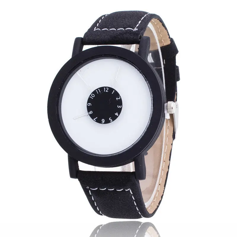 Men Women Watches Lovers Clock Top Luxury Simple Date Pu Leather Band Quartz Watch Relogio Montre 2