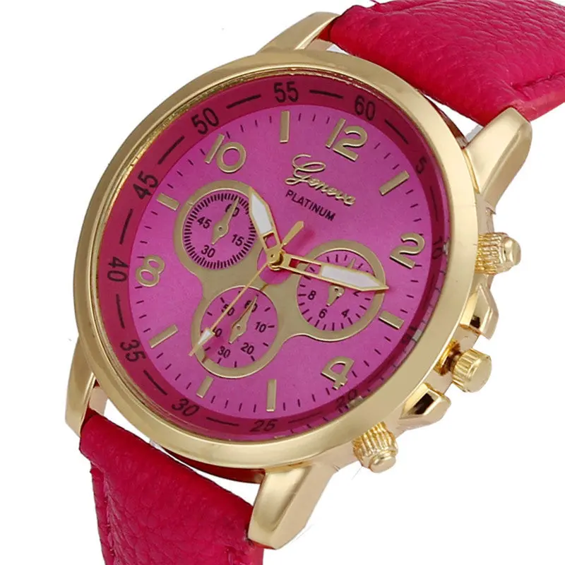 Men Women's Wrist Watches Casual Geneva Faux Leather Quartz Analog Wrist Watch Watches Men Relojes Hombre 4