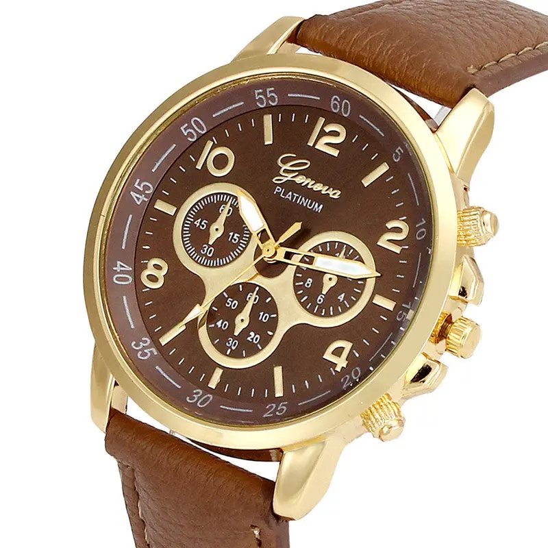 Men Women's Wrist Watches Casual Geneva Faux Leather Quartz Analog Wrist Watch Watches Men Relojes Hombre 5
