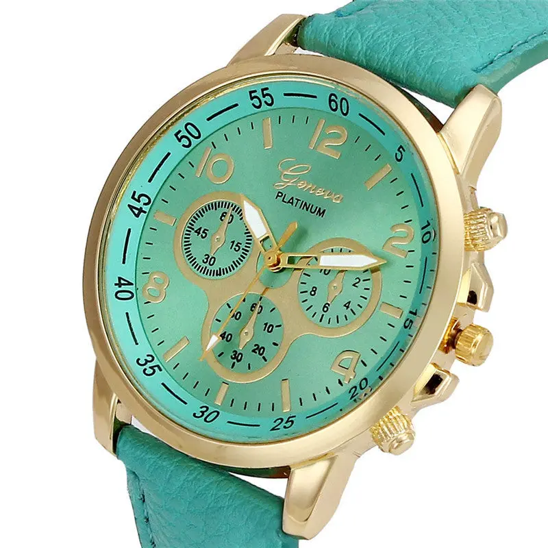Men Women's Wrist Watches Casual Geneva Faux Leather Quartz Analog Wrist Watch Watches Men Relojes Hombre 6