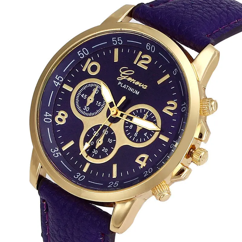 Men Women's Wrist Watches Casual Geneva Faux Leather Quartz Analog Wrist Watch Watches Men Relojes Hombre 7