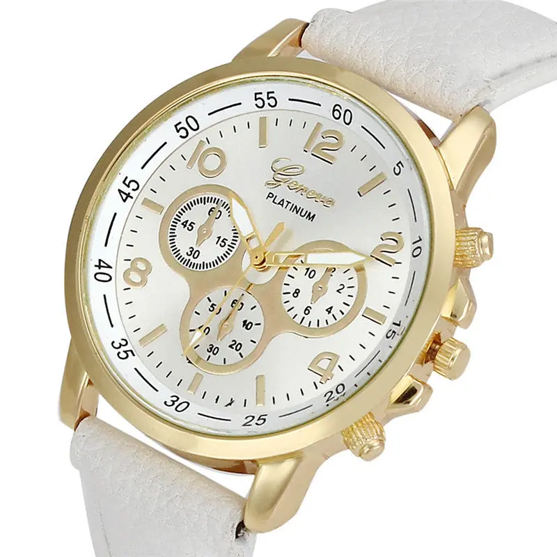 Men Women's Wrist Watches Casual Geneva Faux Leather Quartz Analog Wrist Watch Watches Men Relojes Hombre 9