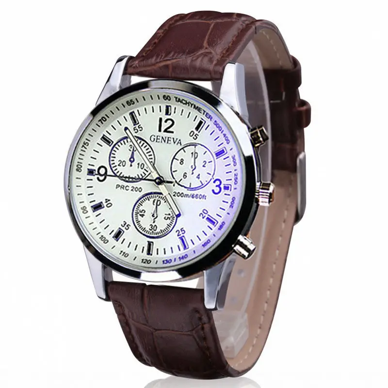 Men Wristwatches Luxury Business Faux Leather Mens Analog Watch Clock Watches Relogio Masculino Gift Famous 1