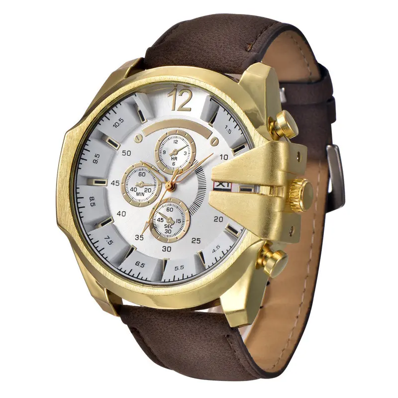 Men's Analog Steel Case Quartz Dial Synthetic Leather Wrist Sport Watch Gift Watches Clock Men Watch Xi 4