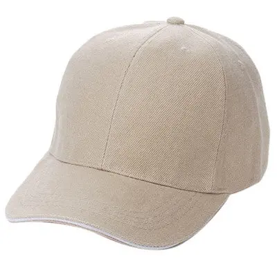 Men's Baseball Sun Caps Casuals Hat Solid Candy Colors Snapback Popular Cotton& Polyester Hats 1