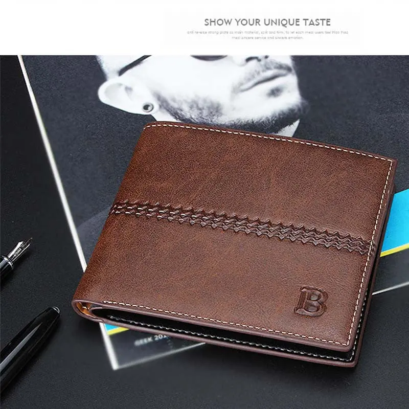 Men's Bifold Business Leather Wallet Card Holder Coin Wallet Purse 3
