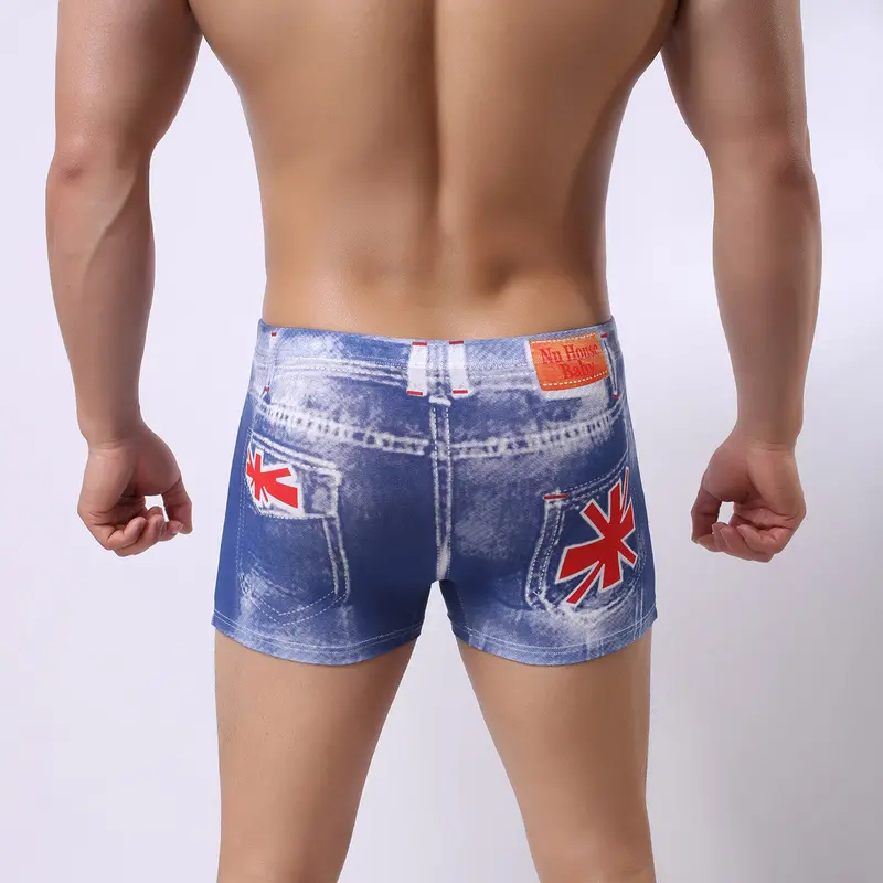 Men's Boxer Brokeback Mountain Cowboy Tight Stage Male Underwear Printing Denim Wear M, L, Xl 2