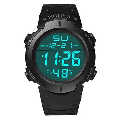 Men's Boy Lcd Digital Watches Stopwatch Date Rubber Band Top Luxury Military Army Clock Relogio Masculino 1