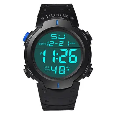 Men's Boy Lcd Digital Watches Stopwatch Date Rubber Band Top Luxury Military Army Clock Relogio Masculino 2