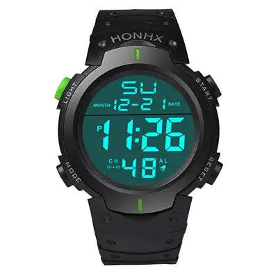 Men's Boy Lcd Digital Watches Stopwatch Date Rubber Band Top Luxury Military Army Clock Relogio Masculino 3