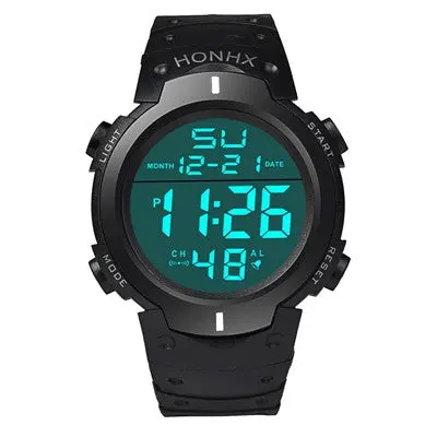 Men's Boy Lcd Digital Watches Stopwatch Date Rubber Band Top Luxury Military Army Clock Relogio Masculino 4