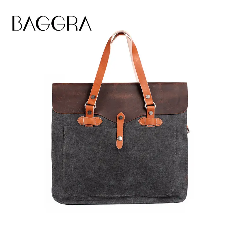 Mens Canvas Handbag Luxury Designer Leather Tote Bag Casual Business Bolsas Vintage Hand Bags Travel Bag 3