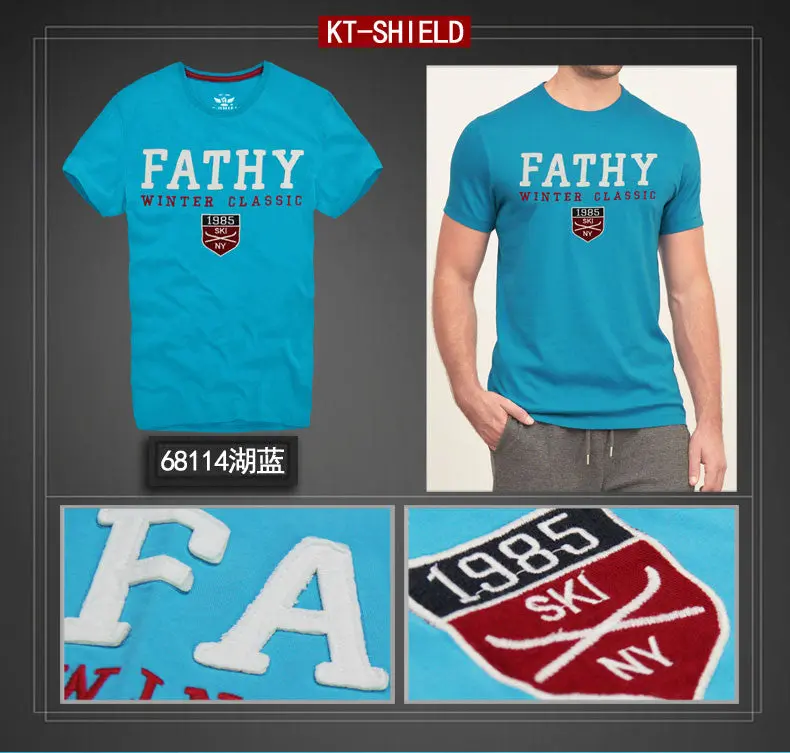 Men’s Embroidered Short-Sleeve Cotton T-Shirt – Casual Streetwear Graphic Tee