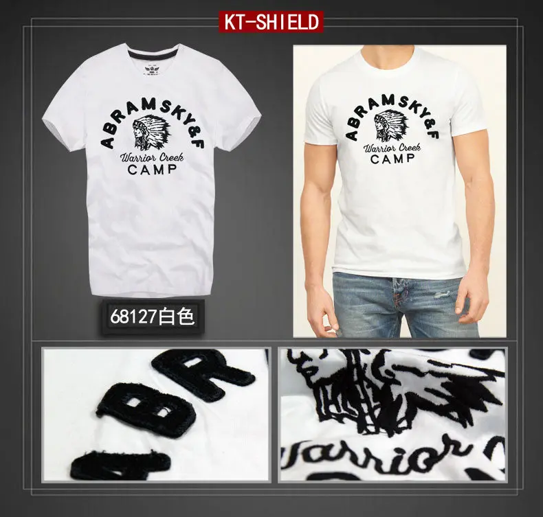 Men’s Embroidered Short-Sleeve Cotton T-Shirt – Casual Streetwear Graphic Tee